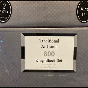 Traditional At Home 6pc King Sheet Set Gunmetal